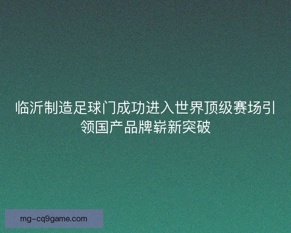 临沂制造足球门成功进入世界顶级赛场引领国产品牌崭新突破